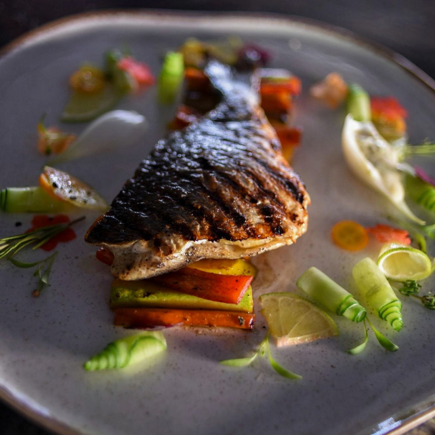 Grilled fish fillet