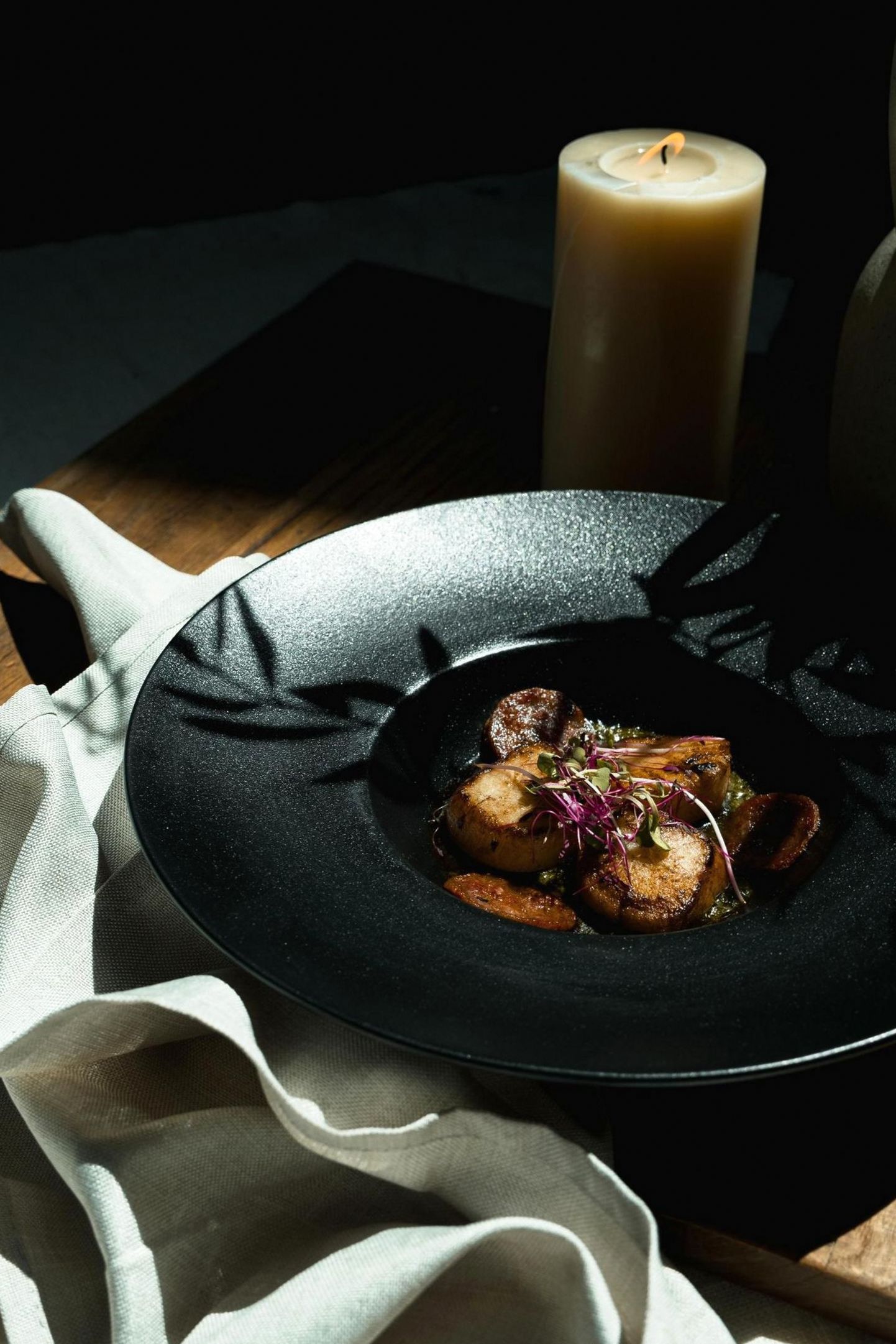 Gourmet plated scallops
